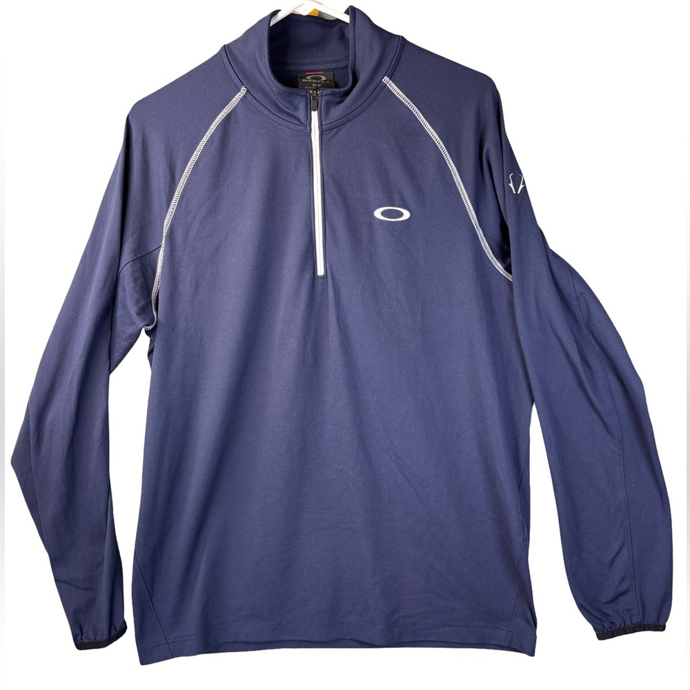 Oakley Dark Blue half Zip Pullover with Logo Tag Small